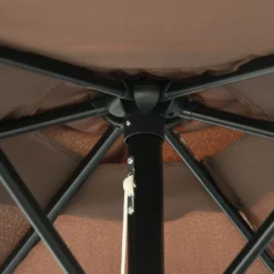 Outsunny Knickschirm Sonnenschirm Gartenschirm Marktschirm Mit Handkurbel Alu 180/㎡ Polyester Braun ∅2,7 X 2,35 M -Deutschland Garten Zier Verkaufs-Shop ed5ef2d9fb100eb0fb14b105ed3912f1