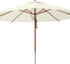 Anndora Sonnenschirm Marktschirm Gastronomie 4m Rund Natural Winddach UV-Schutz - Natural