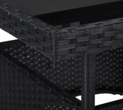 VidaXL Garten-Esstisch Schwarz Poly Rattan Und Glas -Deutschland Garten Zier Verkaufs-Shop ed88df9a2eec660075ae86003cd32beb