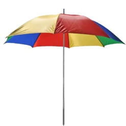 JEMIDI Sonnenschirm Mit Abnehmbarer Bodenstange & Griff - 2 In 1 Sonnenschirm Für Sonne Und Regen - Leicht Tragbar Für Balkon Strand Garten - Bunt