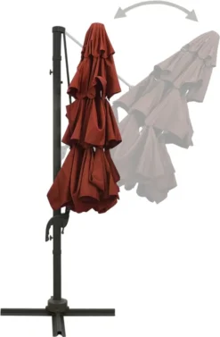 VidaXL Sonnenschirm Mit Aluminium-Mast 4-lagig Terrakottarot 3x3 M -Deutschland Garten Zier Verkaufs-Shop ee50f409f3d35b7acf46c23ee95d99c3