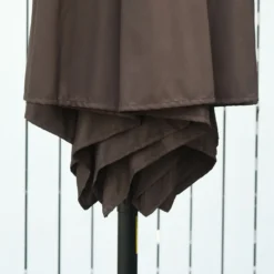 Outsunny Knickschirm Sonnenschirm Gartenschirm Marktschirm Mit Handkurbel Alu 180/㎡ Polyester Braun ∅2,7 X 2,35 M -Deutschland Garten Zier Verkaufs-Shop ef3e1384b89582ba111752245d3780b9