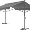 Pro-Tec Standmarkise Selenizza Freistehende Markise 400x300x260cm Gartenmarkise Sonnenschutz Terrassenüberdachung Outdoor Terrasse Garten Balkon Dunkelgrau