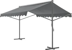 Pro-Tec Standmarkise Selenizza Freistehende Markise 400x300x260cm Gartenmarkise Sonnenschutz Terrassenüberdachung Outdoor Terrasse Garten Balkon Dunkelgrau