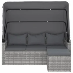 VidaXL 3-Sitzer-Gartensofa Mit Dach Und Fußhocker Grau Poly Rattan -Deutschland Garten Zier Verkaufs-Shop f01578b74e827610ca9fcb510ded7c46