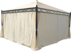 4er-Set Seitenwand Für Pergola Cadiz, Ersatzseitenwand Pavillon 4x4m, Polyester Creme -Deutschland Garten Zier Verkaufs-Shop f026ee696c7b74a8b13f2e6a90e99007