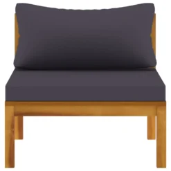 VidaXL 2-tlg. Sofa-Set Mit Dunkelgrauen Kissen Akazie Massivholz -Deutschland Garten Zier Verkaufs-Shop f038525cf880349e86a38b77b883182a