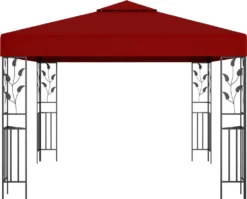 VidaXL Pavillon Mit LED-Lichterkette 3x3 M Weinrot -Deutschland Garten Zier Verkaufs-Shop f05be941ffd54b048e65fead316fa807