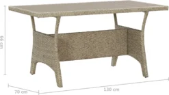 VidaXL Gartentisch Grau 130×70×66 Cm Poly Rattan -Deutschland Garten Zier Verkaufs-Shop f090b01e01f045923ca12fead4162901