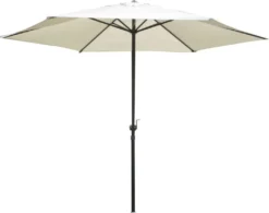 Garden Pleasure Sonnenschirm Ø 300 Gartenschirm Kurbelschirm Sonnenschutz Creme