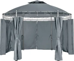 Tectake Gartenpavillon Siana Ø 3.5m - Anthrazit -Deutschland Garten Zier Verkaufs-Shop f2360482972e650a60184ab666fff410