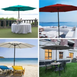 EINFEBEN 3.5m Sonnenschirm Marktschirm Mit Handkurbel UV40+ Outdoor-Schirm Terrassen Gartenschirm,Gruen -Deutschland Garten Zier Verkaufs-Shop f35df9bc34710dae324f66b1fcf1fa71 1