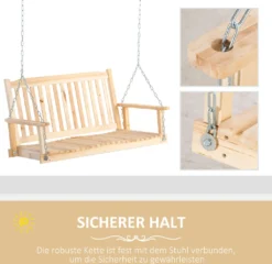 Outsunny Gartenschaukel Für 2 Personen Schaukelbank Hängebank Massivholz Patio Terrasse Hinterhof Natur 117 X 69 X 60 Cm -Deutschland Garten Zier Verkaufs-Shop f406d543736f20a89e39744f2578972d