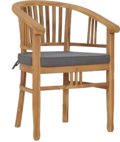 VidaXL Gartenstühle Mit Kissen 2 Stk. Teak Massivholz