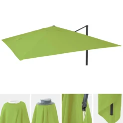 Ersatz-Bezug Für Luxus-Ampelschirm HWC-A96, Sonnenschirmbezug, 3,5x3,5m (Ø4,95m) Polyester 4kg Hellgrün