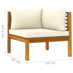 VidaXL 3-Sitzer-Gartensofa Mit Creme Kissen Massivholz Akazie -Deutschland Garten Zier Verkaufs-Shop f51c14d5a8bf8e92821261b59f0a5047