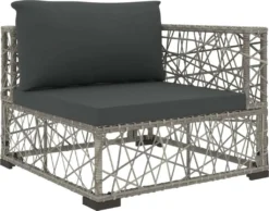 VidaXL 5-tlg. Garten-Lounge-Set Mit Kissen Poly Rattan Grau -Deutschland Garten Zier Verkaufs-Shop f5637386d3b55abb1aaef7908f2652dd