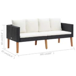 VidaXL 2-Sitzer-Gartensofa Mit Auflagen Poly Rattan Schwarz -Deutschland Garten Zier Verkaufs-Shop f667b09d372f311681f7832ce5dbaf33