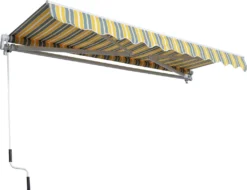 Outsunny Markise Gelenkarmmarkise Sonnenschutz Handkurbel Balkon Alu Gelb+Grau 3,5x2,5m -Deutschland Garten Zier Verkaufs-Shop f6efb072288a934ba6671911e1316019