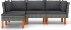 VidaXL 4-tlg. Garten-Lounge-Set Mit Kissen Poly Rattan Grau -Deutschland Garten Zier Verkaufs-Shop f70a59cef826a1acaa1100336e7c3af9