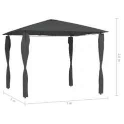 VidaXL Pavillon Mit Pfostenabdeckungen 3x3x2,6 M Anthrazit 160 G/m² -Deutschland Garten Zier Verkaufs-Shop f715cae9f8d18a21ef7d92674f212887