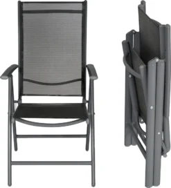 Tectake 2 Aluminium Gartenstühle Klappbar - Schwarz/anthrazit -Deutschland Garten Zier Verkaufs-Shop f745842bee40bd102e4102c4084391e7