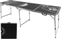 Beer Pong Tisch Höhenverstellbar - 240 X 64 Cm - Klappbarer Trinkspiel Partyspiel Koffertisch