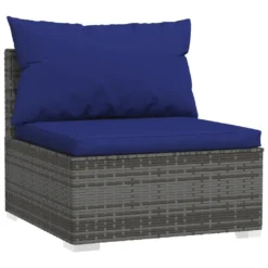 VidaXL 7-tlg. Garten-Lounge-Set Mit Kissen Poly Rattan Grau -Deutschland Garten Zier Verkaufs-Shop f782258847f9037fbaa48a327964ba94