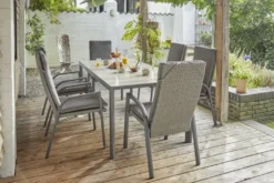 Ploß Gorgona Stapelsessel, Grau, Alu/Polyrattan, 58x72x111 Cm, Verstellbare Rückenlehne, Stapelbar -Deutschland Garten Zier Verkaufs-Shop f83820da9a492499cda71b7e81fa9c55