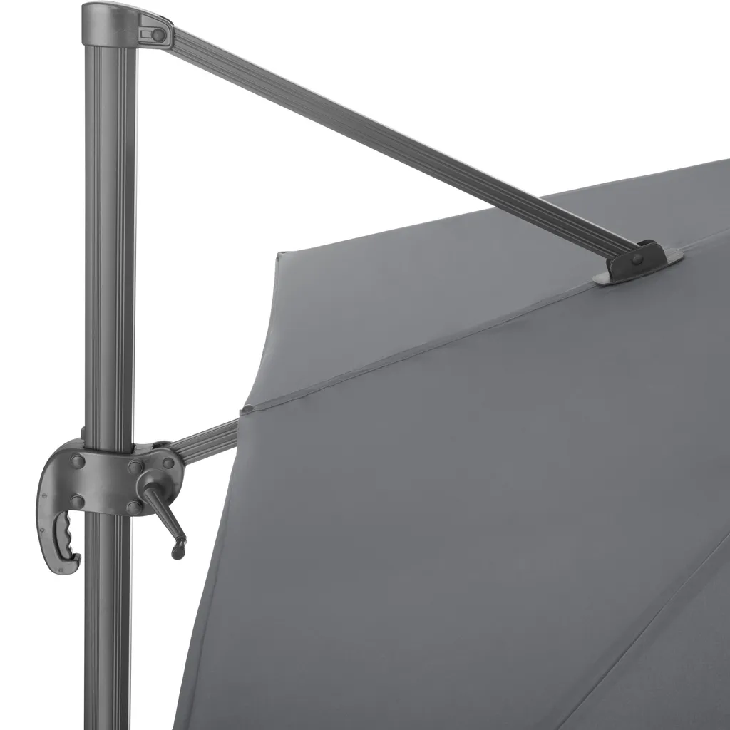 Tectake Sonnenschirm Ampelschirm 424cm Mit Fußpedal - Grau 8 Tectake Sonnenschirm Ampelschirm 424cm Mit Fußpedal - Grau – Bild 8