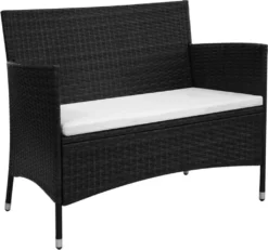 VIDAXL Möbel Gartenbank 100 Cm Poly Rattan Schwarz 2023