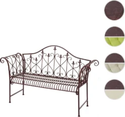 Gartenbank HWC-H78, Parkbank Sitzbank, 2-Sitzer Metall Mit Verzierungen Rost-Optik Braun 150cm Ohne Sitzkissen -Deutschland Garten Zier Verkaufs-Shop fa3c960efda3fcc0fc11a88b03d3ee4c