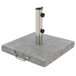 VCM Sonnenschirmständer 30kg Granit Poliert Grau Eckig Edelstahl 45 X45 Cm Griff -Deutschland Garten Zier Verkaufs-Shop fa8972725aa338020969c96b55d045ab