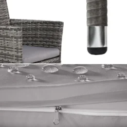 Tectake 2 Rattansessel Inkl. 4 Sitzbezüge - Grau/hellgrau -Deutschland Garten Zier Verkaufs-Shop fabc95a0270751970bf450e6d3d64517