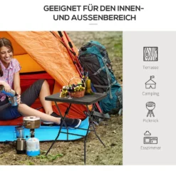 Outsunny Gartentisch Klappbar Falttisch Klapptisch Klappbar Beistelltisch Balkontisch Picknicktisch Campingtisch Kunststoff Metall Braun 60 X 60 X 74 Cm -Deutschland Garten Zier Verkaufs-Shop fb63064e492824cb51472c2cbfd3ec70