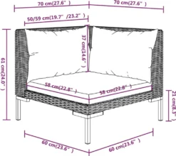 VidaXL 5-tlg. Garten-Lounge-Set Mit Kissen Poly Rattan Dunkelgrau -Deutschland Garten Zier Verkaufs-Shop fb69056555b1719a399d91dbdb4bd654