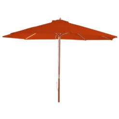 Sonnenschirm Lissabon, Gartenschirm Marktschirm, Ø 3,5m Polyester/Holz 7kg Terracotta