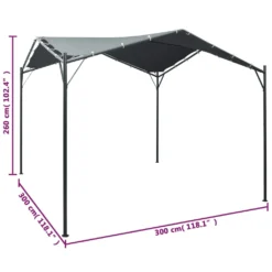VidaXL Pavilion Partyzelt Überdachung 3x3 M Stahl Anthrazit -Deutschland Garten Zier Verkaufs-Shop fb91d485ba80a06e8f6888656e8e019e