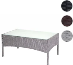 Poly-Rattan Gartentisch Halden, Beistelltisch Tisch Mit Glasplatte Grau -Deutschland Garten Zier Verkaufs-Shop fb9cd271a5a36cfdfc15f1dd72e065a6