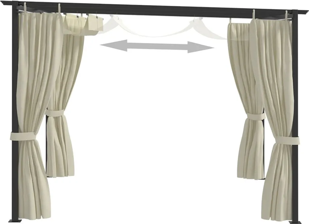 VidaXL Pavillon Mit Vorhängen 3 X 3 M Creme Stahl 3 VidaXL Pavillon Mit Vorhängen 3 X 3 M Creme Stahl – Bild 3