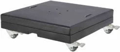 Schirmständer Ferona, 150kg, 70x70x21 Cm, Gestell Aus Granit, Poliert In Schwarz, Inkl 4 Drehbaren Rollen Mit Fststellern, Bestehend Aus 2x 75kg Element, Mit Griffen