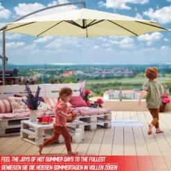 MIADOMODO® Sonnenschirm - Ø300/350cm, Mit Ständer, Handkurbel, Neigbar, Verstellbar, Farbwahl - Ampelschirm, Gartenschirm, Marktschirm, Terassenschirm -Deutschland Garten Zier Verkaufs-Shop fbf67e9f7107a2ca3f7419ad1896ff23