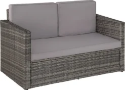 Tectake Rattan Lounge Korfu - Grau -Deutschland Garten Zier Verkaufs-Shop fc8e7aa3c670b8430140e939201e69a3