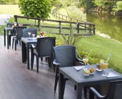 Quadratischer Outdoor-Tisch, Struktur Aus Hartharz Mit Rattan-Effekt, Italy, 80 X 80 X 72 Cm, Farbe Anthrazit -Deutschland Garten Zier Verkaufs-Shop fca454bc33b852a2383ebdbf2c36c488