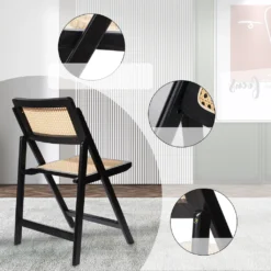 LIM HOME | Interior Trend Essstuhl Klappstuhl Aus Holz Und PVC- Wiener Geflecht | Schwarz -Deutschland Garten Zier Verkaufs-Shop fcd64816d537e5fd197e4e575315da52