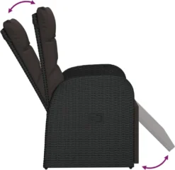 VidaXL Gartensessel Mit Kissen 2 Stk. Verstellbar Schwarz Poly Rattan -Deutschland Garten Zier Verkaufs-Shop fd170670ff6a160be2734610a1bf06d1