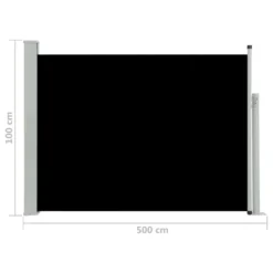 VidaXL Ausziehbare Seitenmarkise 100×500 Cm Schwarz -Deutschland Garten Zier Verkaufs-Shop fd5323a7d8578a1958b626af0e27725e