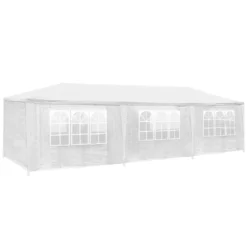 Tectake Garten Pavillon 9x3m Mit 8 Seitenteilen - Weiß