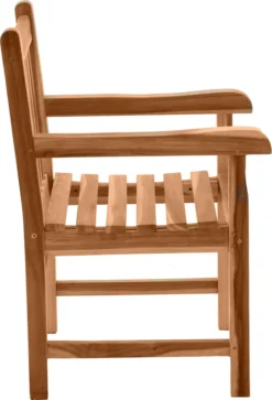 Möbilia Gartenstuhl Aus Teak Holz | Mit Armlehnen | B 60 X T 63 X H 92 Cm | Natur | 11020006 | Serie GARTEN -Deutschland Garten Zier Verkaufs-Shop fe0f273ef570d772e2d9d2bbe56e45b5