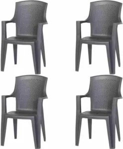 PROGARDEN Eden SET 4x Stapelsessel Anthrazit Kunststoff M73551 -Deutschland Garten Zier Verkaufs-Shop fe8cfa01a12147fdebf897c4d24d48fa